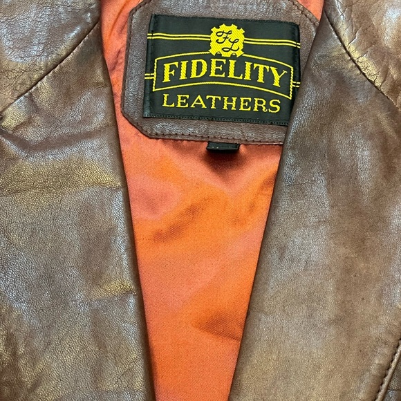 Vintage Fidelity Leathers Women's Distressed Brown Leather Jacket Small - Picture 4 of 12